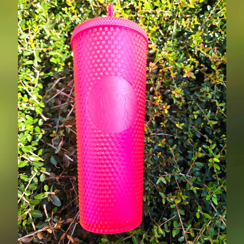 Starbucks Summer 2021 Limited Edition Hot Pink Studded Tumbler 24 ounce